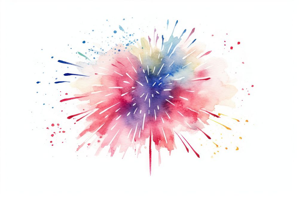 Fireworks white background creativity splattered. AI generated Image by rawpixel.