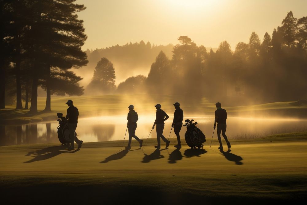 Golf outdoors walking nature. 