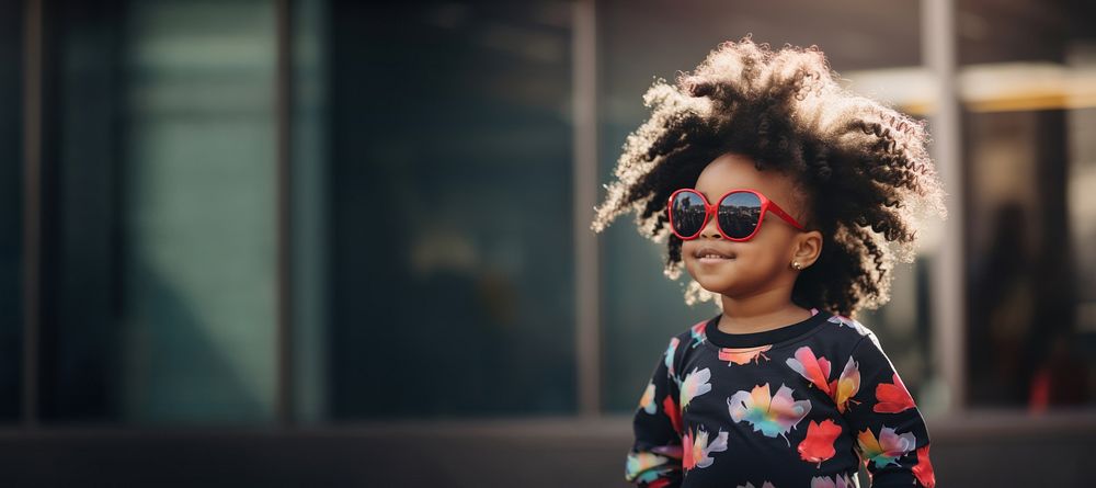Sunglasses portrait toddler female. AI generated Image by rawpixel.