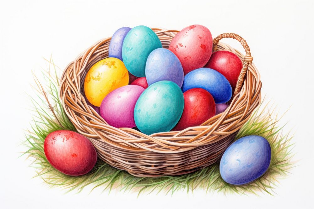 Egg basket easter nest. AI generated Image by rawpixel.