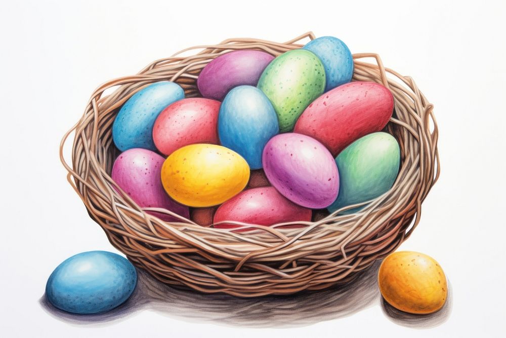 Egg basket easter nest. AI generated Image by rawpixel.