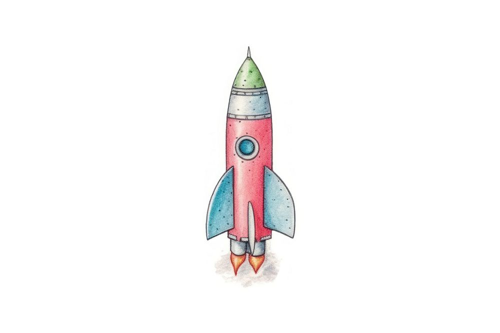 Rocket missile white background spacecraft. AI generated Image by rawpixel.