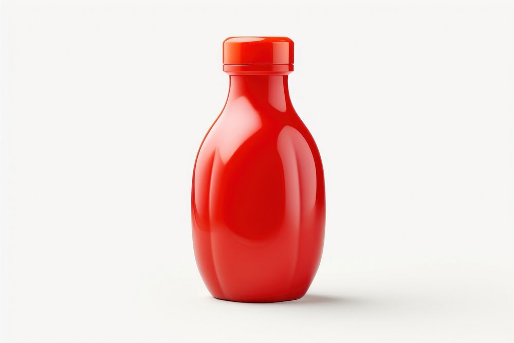 Ketchup bottle white background refreshment. 