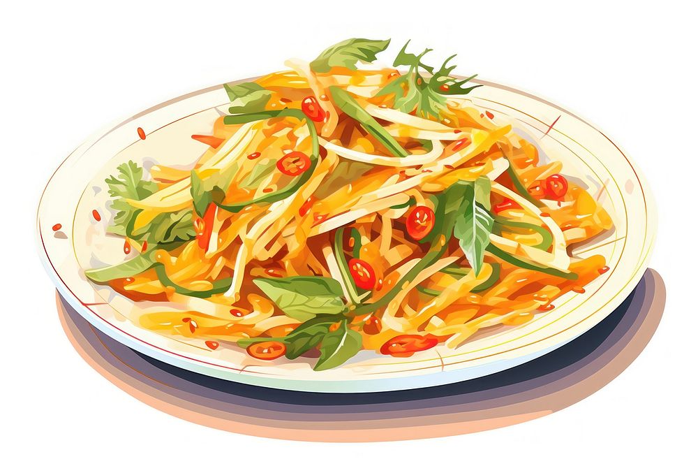 Spaghetti noodle pasta salad. AI generated Image by rawpixel.