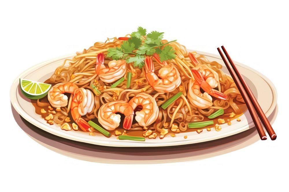 Noodle plate food meal. AI generated Image by rawpixel.