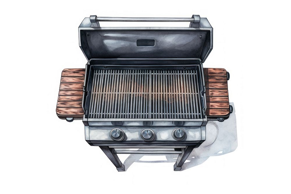 Grilling bbq white background transportation. 