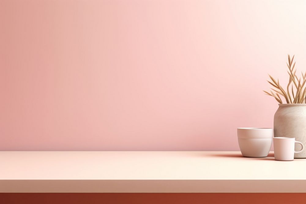 Table pink cup mug. AI generated Image by rawpixel.