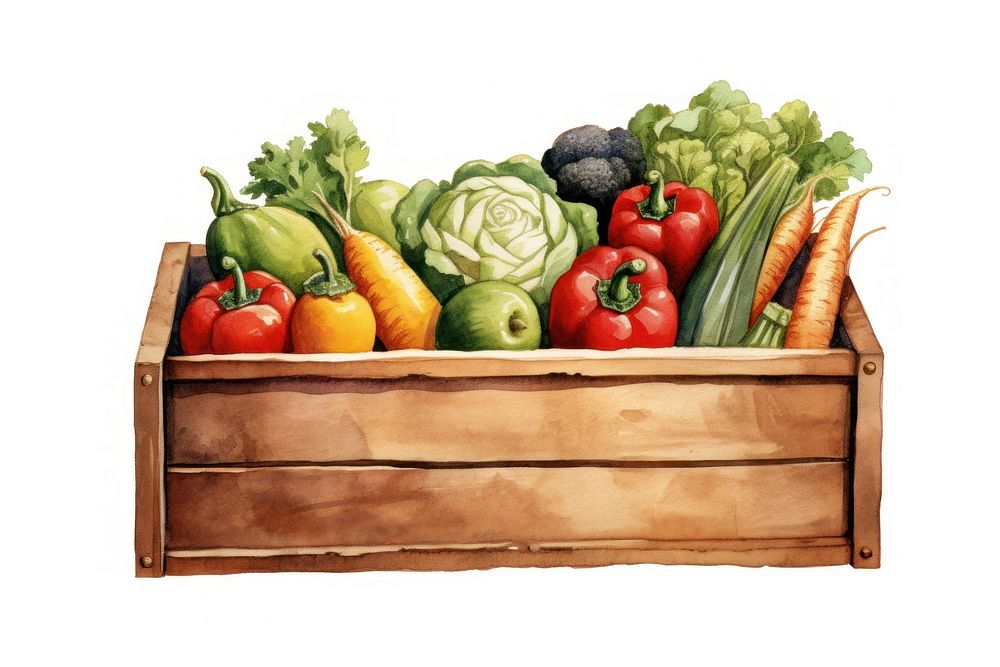 Fruit box vegetable crate. AI generated Image by rawpixel.