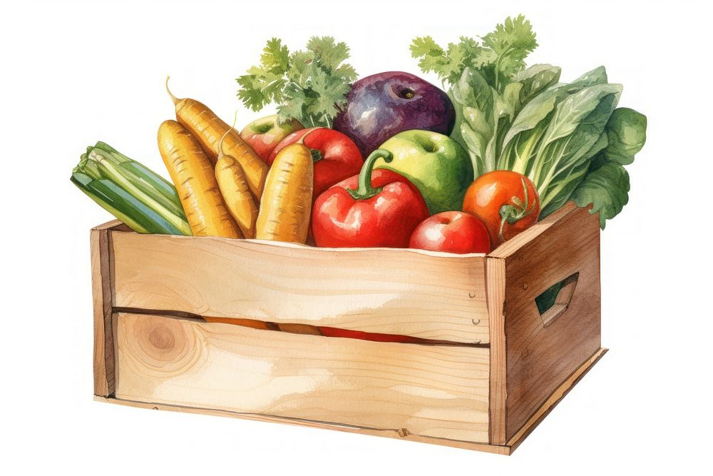 Box vegetable apple crate. AI generated Image by rawpixel.