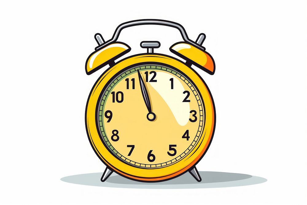 Clock white background alarm clock deadline. AI generated Image by rawpixel.