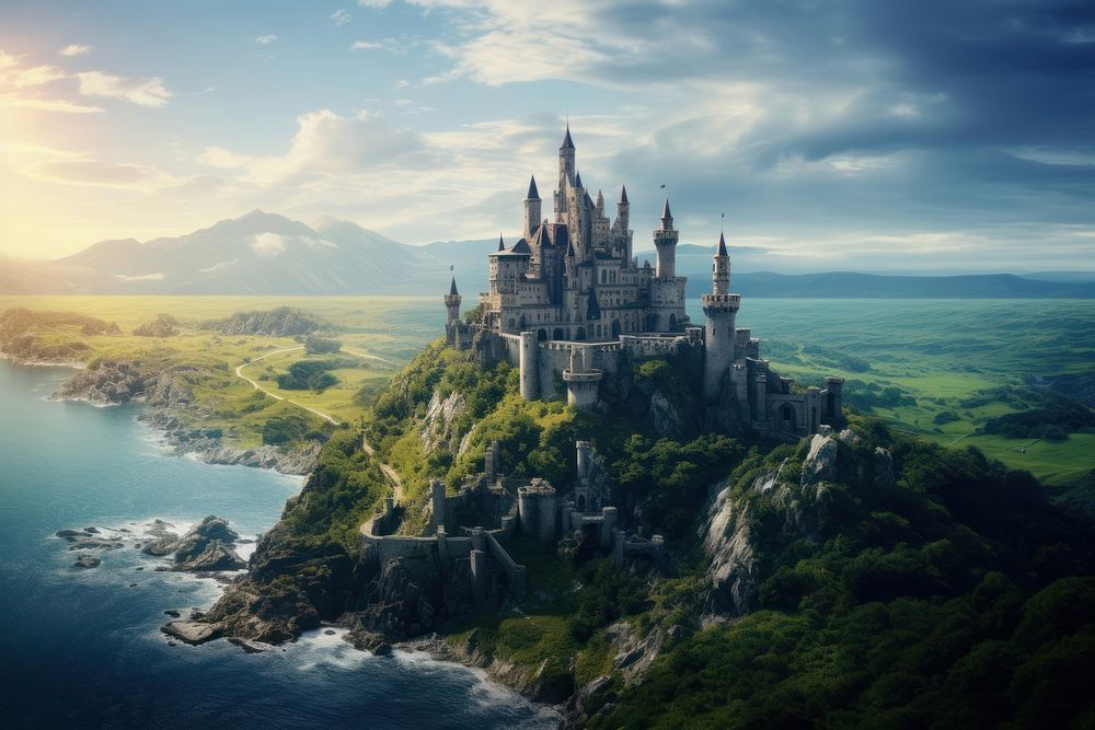 Castle architecture landscape building. AI generated Image by rawpixel.