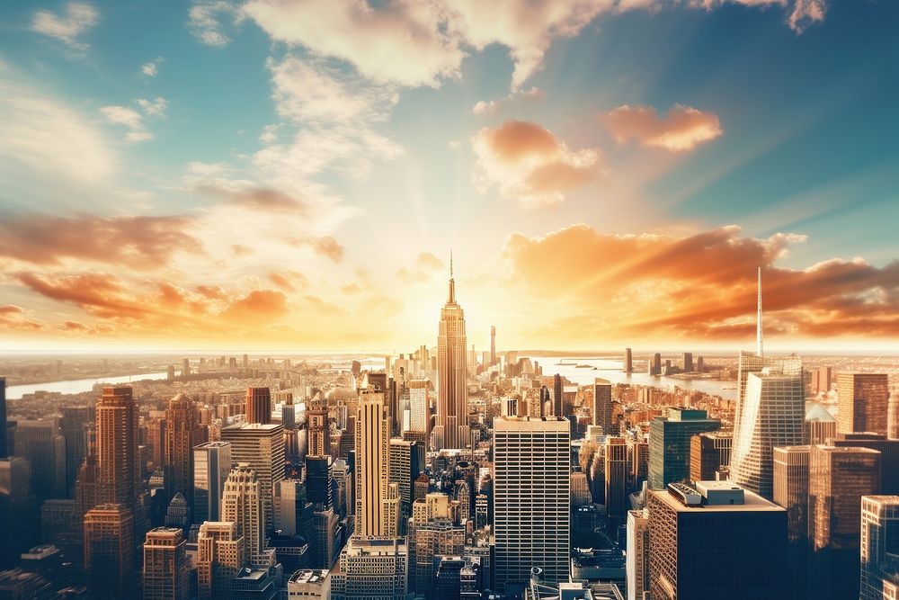 New york city architecture landscape cityscape. AI generated Image by rawpixel.