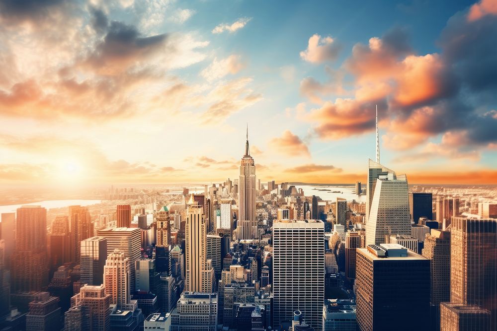 New york city architecture cityscape landscape. AI generated Image by rawpixel.