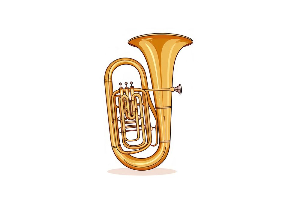 Tuba euphonium horn white background. AI generated Image by rawpixel.