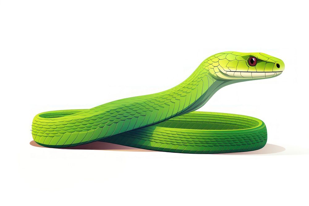 Western green mamba reptile snake white background. AI generated Image by rawpixel.