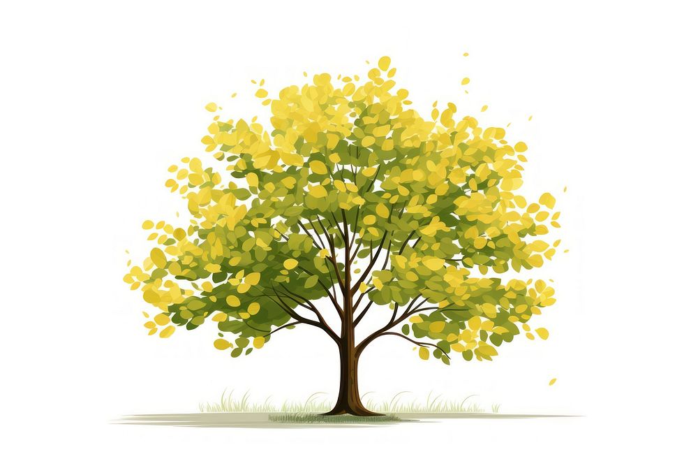 Plant tree yellow white background. AI generated Image by rawpixel.