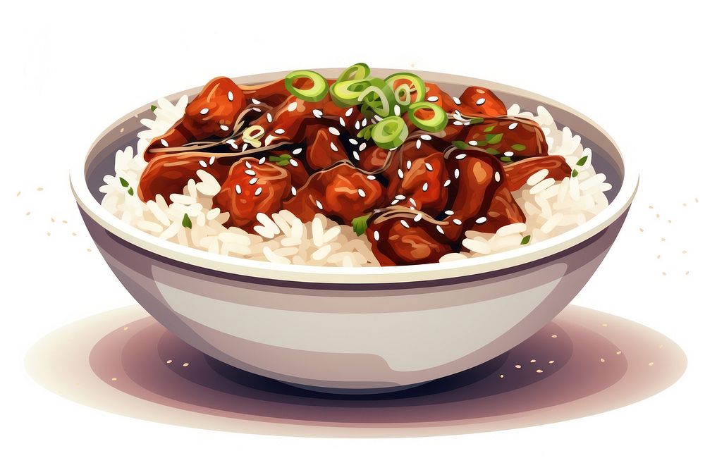 Teriyaki bowl meal food dish. AI generated Image by rawpixel.