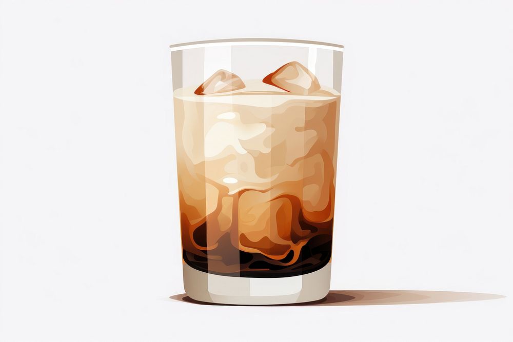 White russian drink glass white background. AI generated Image by rawpixel.