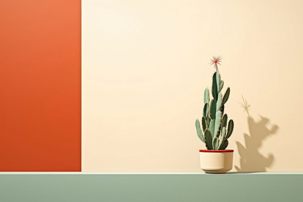 Cactus plant architecture copy space. AI generated Image by rawpixel.
