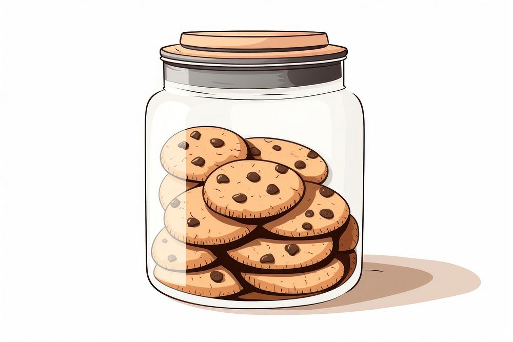 Jar cookie food white background. AI generated Image by rawpixel.