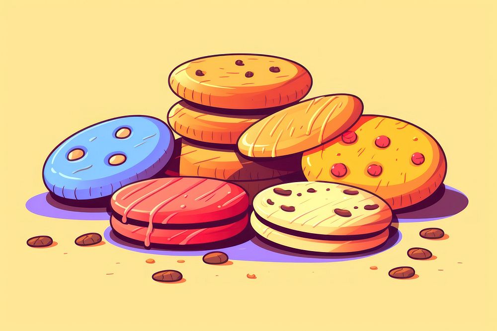 Cookie food confectionery illustrated. AI generated Image by rawpixel.