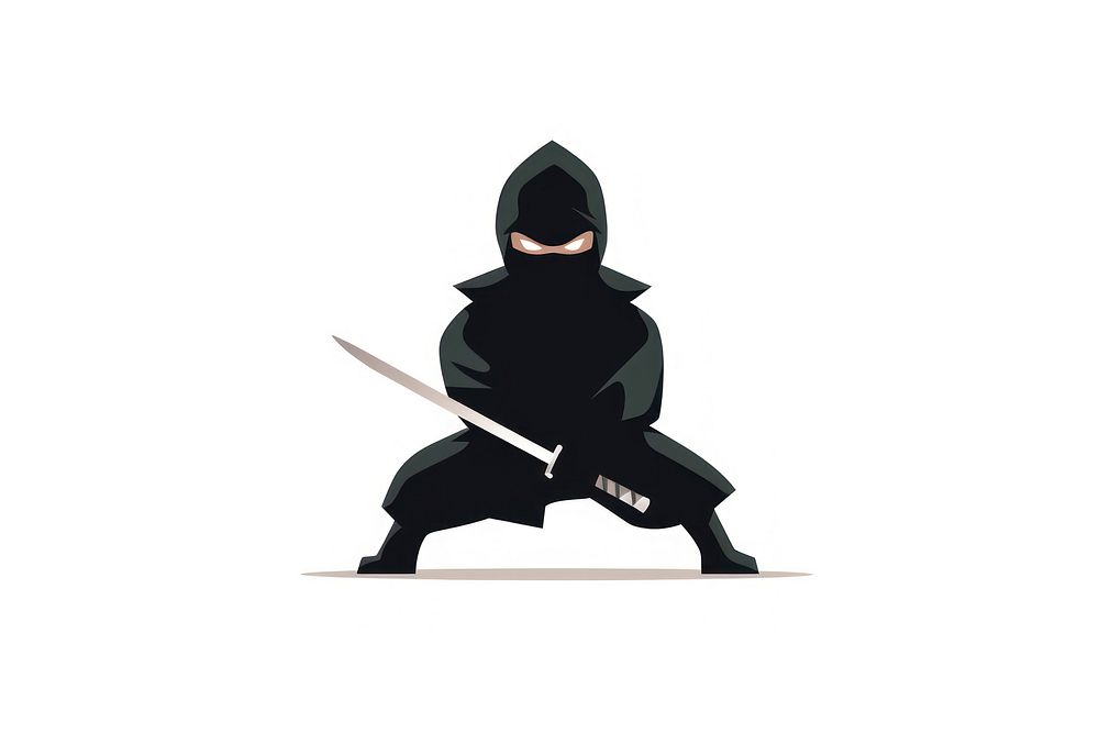 Weapon sword ninja white background. AI generated Image by rawpixel.