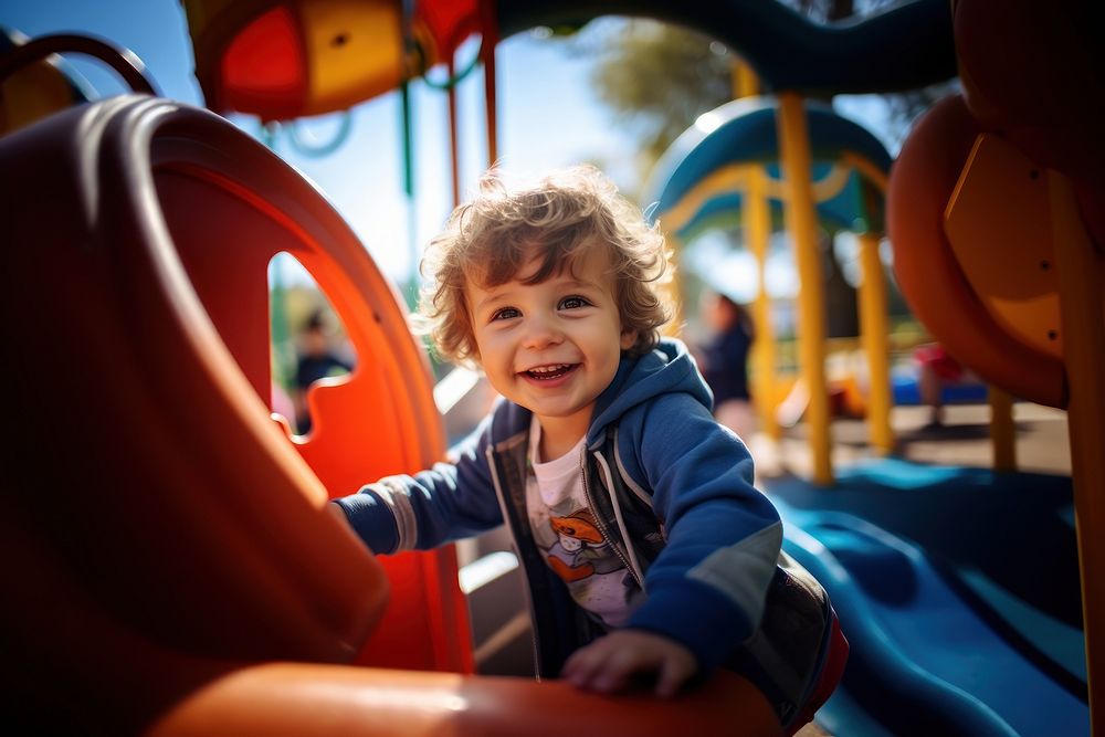 Playground outdoors portrait toddler. 