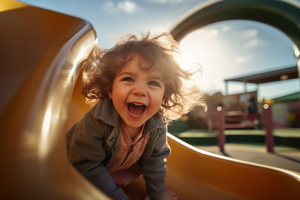 Playground laughing portrait outdoors. AI generated Image by rawpixel.