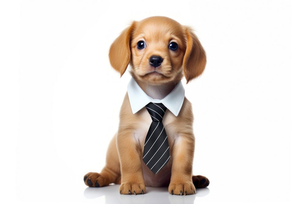 Puppy dog necktie animal. AI generated Image by rawpixel.