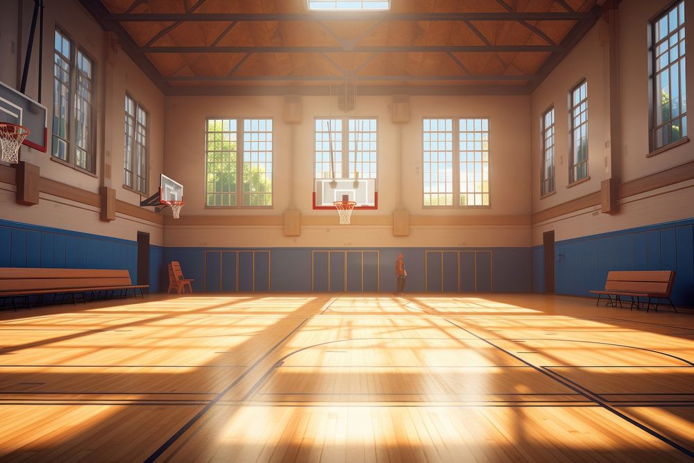 Basketball sports architecture daylighting. AI generated Image by rawpixel.