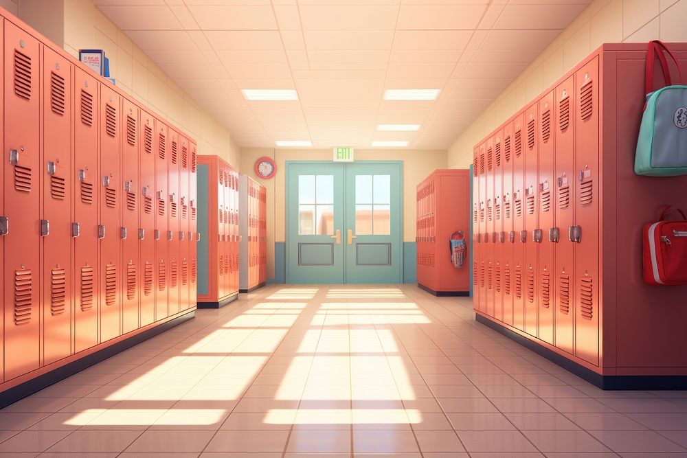 Locker school hall red. AI generated Image by rawpixel.