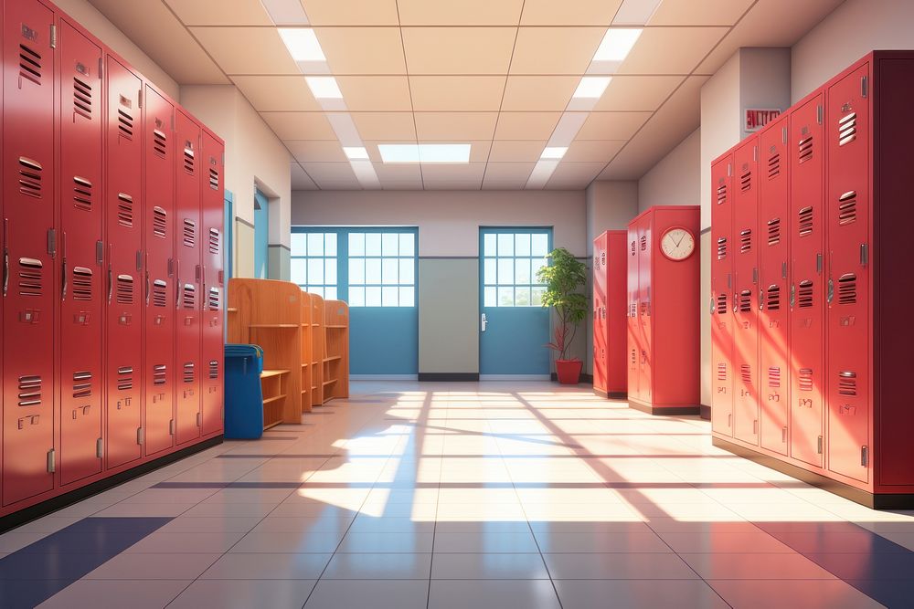 School locker architecture building.