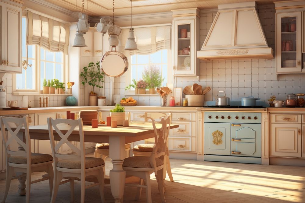 Kitchen architecture furniture building. AI generated Image by rawpixel.