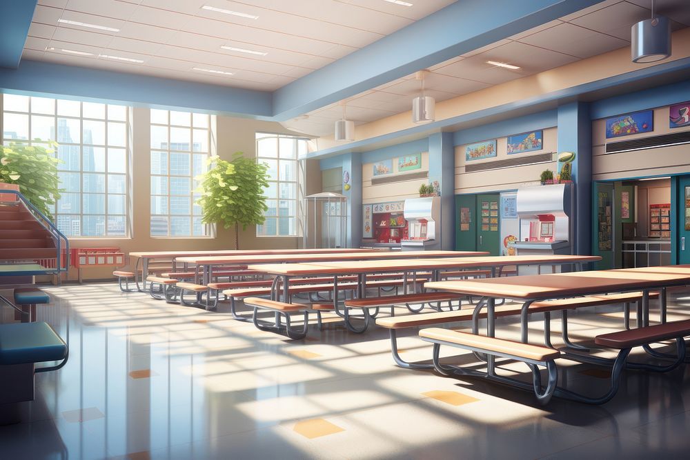 Cafeteria architecture classroom furniture.