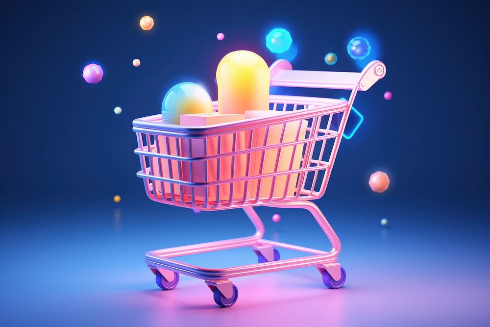 Night cart shopping cart consumerism. AI generated Image by rawpixel.