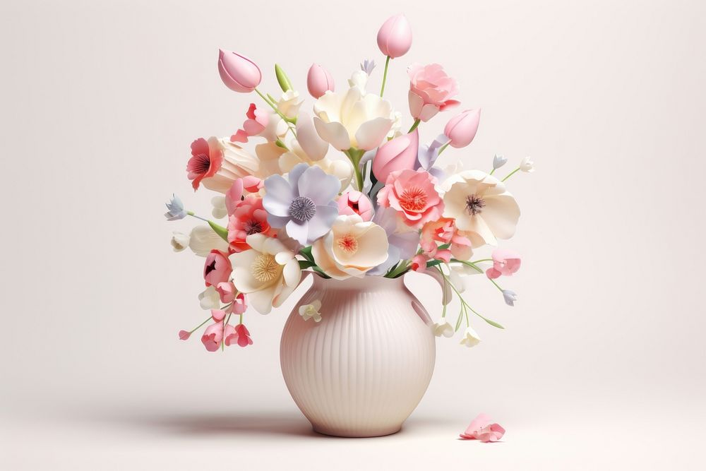 Vase flower petal plant. AI generated Image by rawpixel.