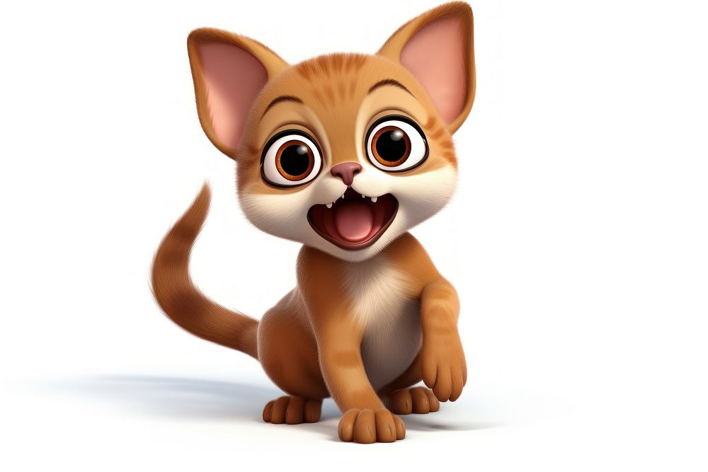 Abyssinian cartoon mammal animal. AI generated Image by rawpixel.