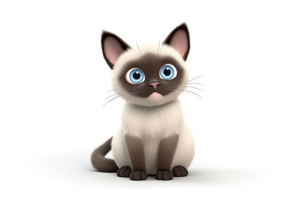 Siamese cat cartoon siamese animal. AI generated Image by rawpixel.