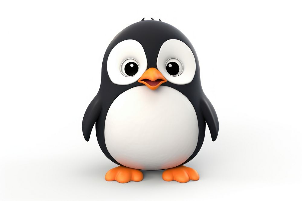 Penguin cartoon animal white. AI generated Image by rawpixel.