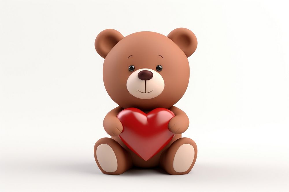 Cartoon heart cute bear. AI generated Image by rawpixel.