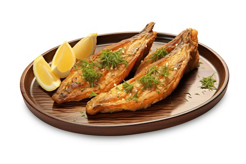 Garlic Fried Fish fish lemon fried. AI generated Image by rawpixel.