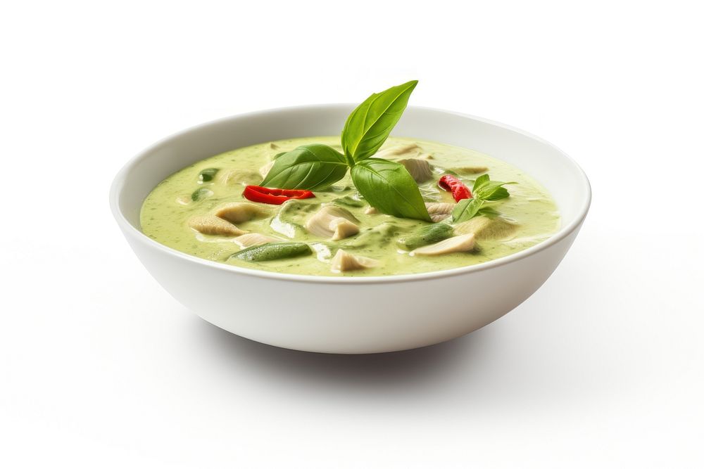 Green curry food soup dish. AI generated Image by rawpixel.