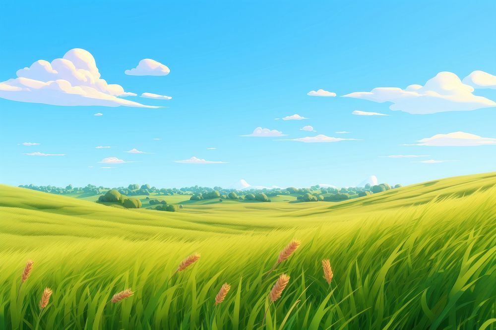 Sky backgrounds grassland landscape. AI generated Image by rawpixel.