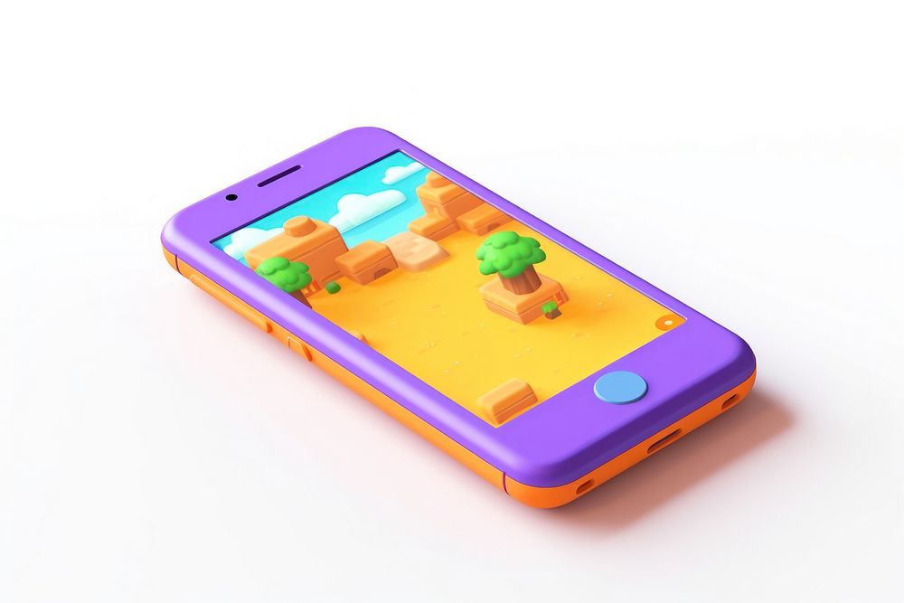 Video game phone white background portability. AI generated Image by rawpixel.