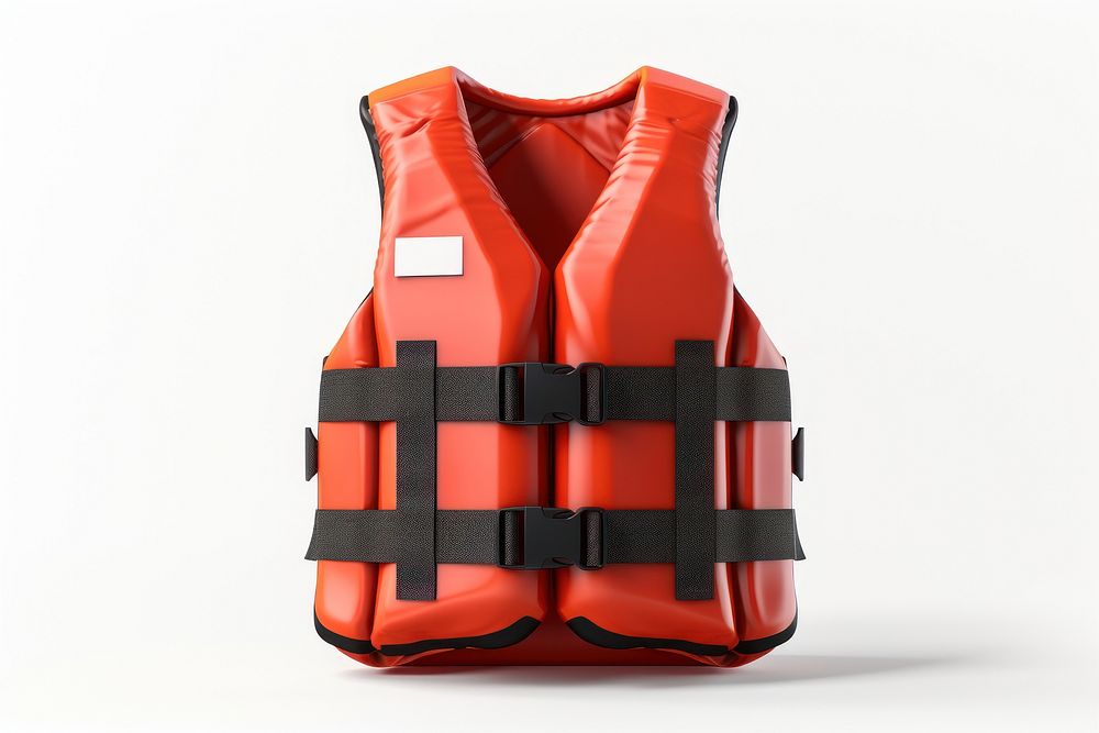 Life jacket lifejacket white background protection. AI generated Image by rawpixel.