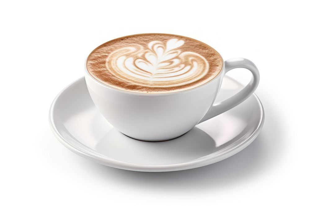 Milk frothed cappuccino coffee saucer latte. AI generated Image by rawpixel.