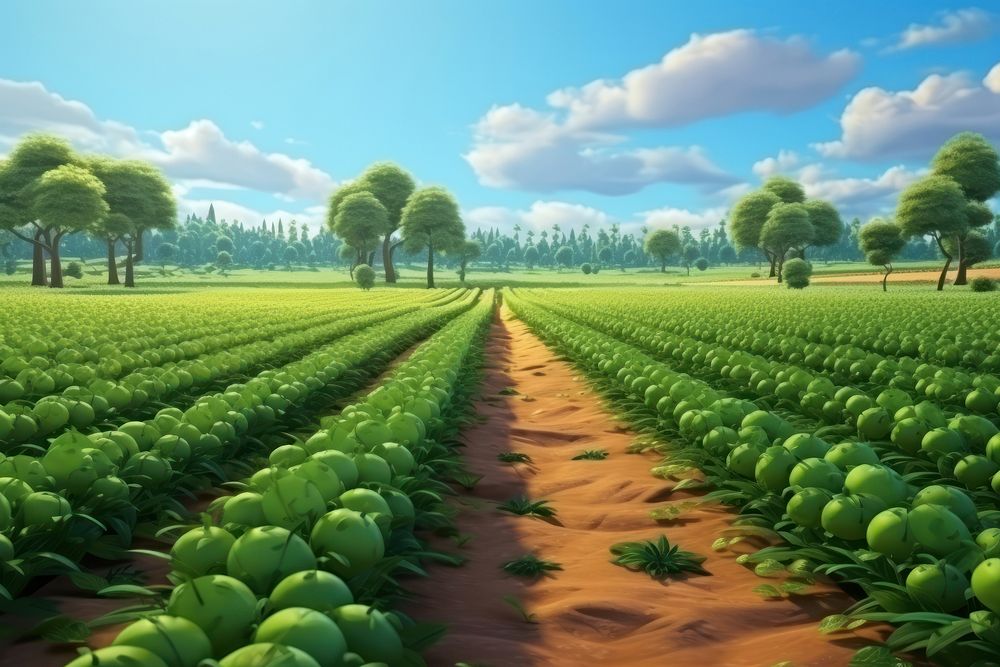 Field outdoors nature farm. AI generated Image by rawpixel.