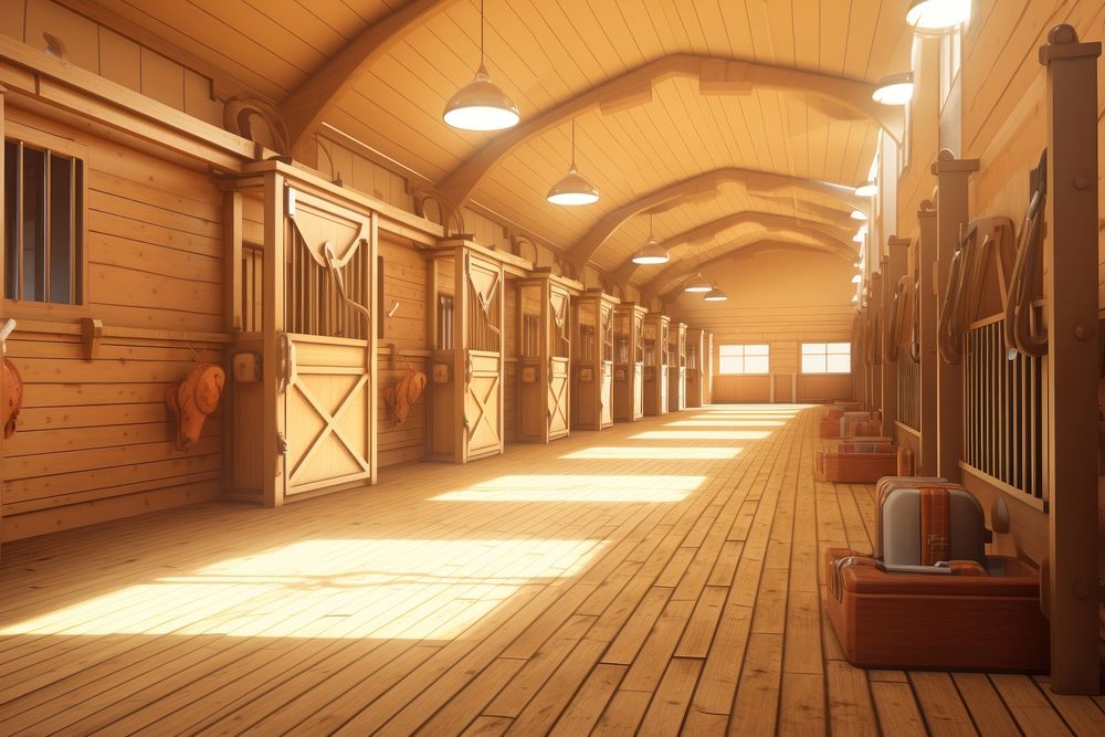 Stable wood architecture warehouse. AI generated Image by rawpixel.