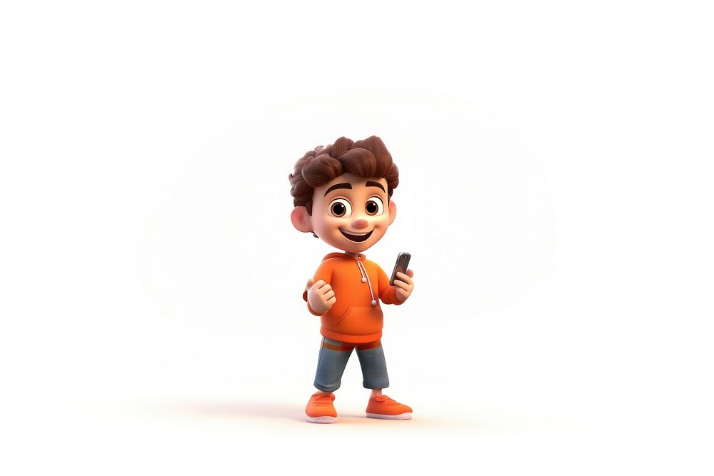 Cartoon figurine phone toy. AI generated Image by rawpixel.