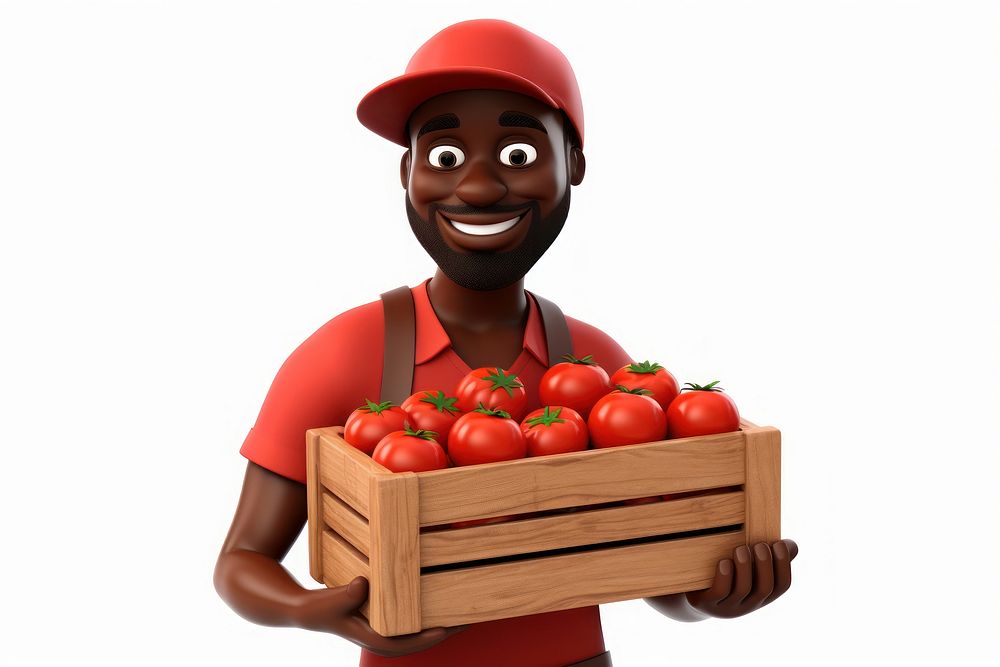 Box portrait holding tomato. AI generated Image by rawpixel.